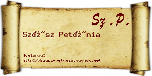 Szász Petúnia névjegykártya